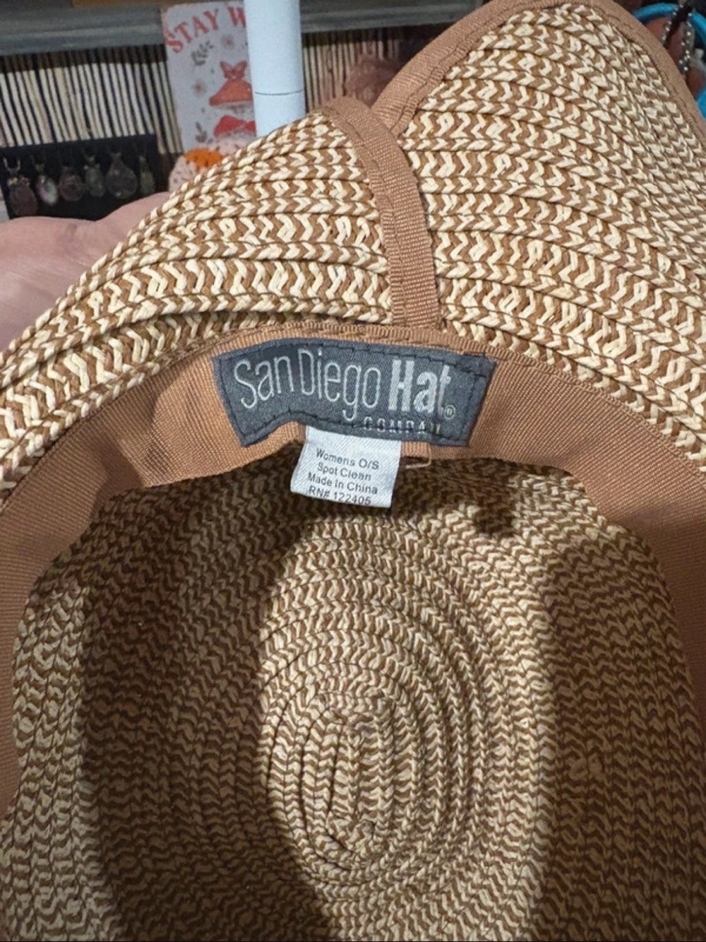 San Diego Hat Company Natural Straw Sun Hat with Bow Trim - Picture 3 of 3